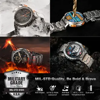 2024 Original KOSPET TANK T2 Smart Watch For Men Smartwatch AI Voice Bluetooth Call Waterproof Digital Electronic Smartwatch 1