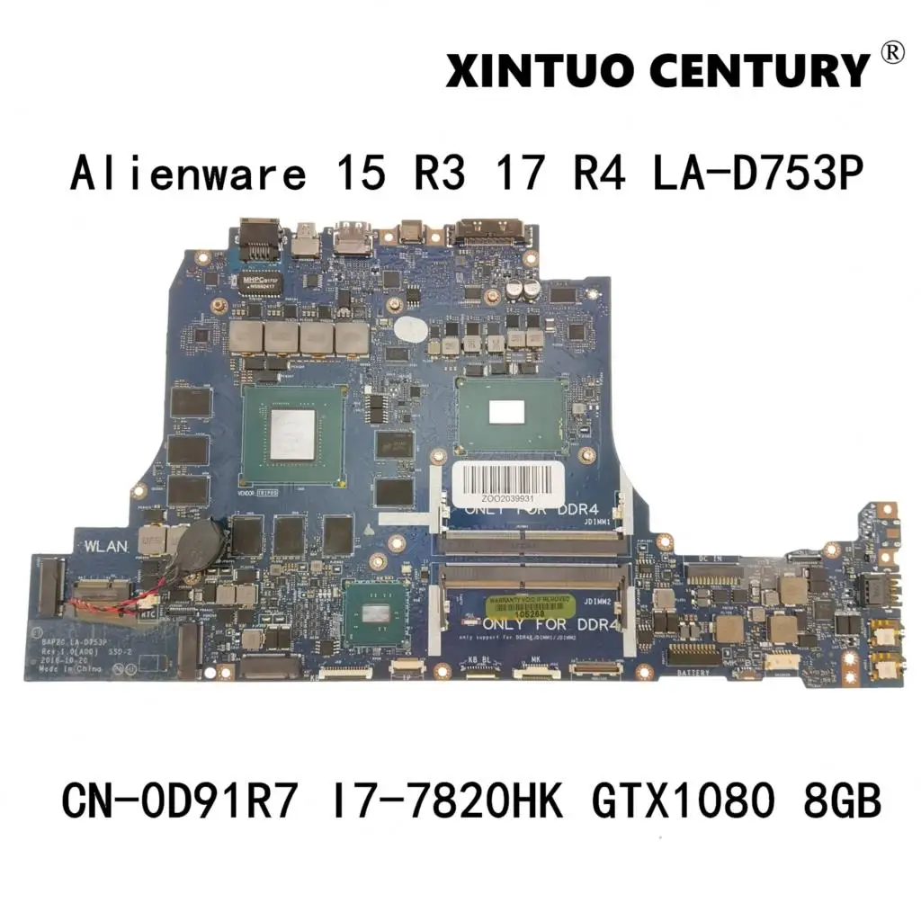 

Фонарь 0D91R7 D91R7 для Dell Alienware 15 R3 17 R4, материнская плата, фонарь, фонарь 8 ГБ, тест ОК