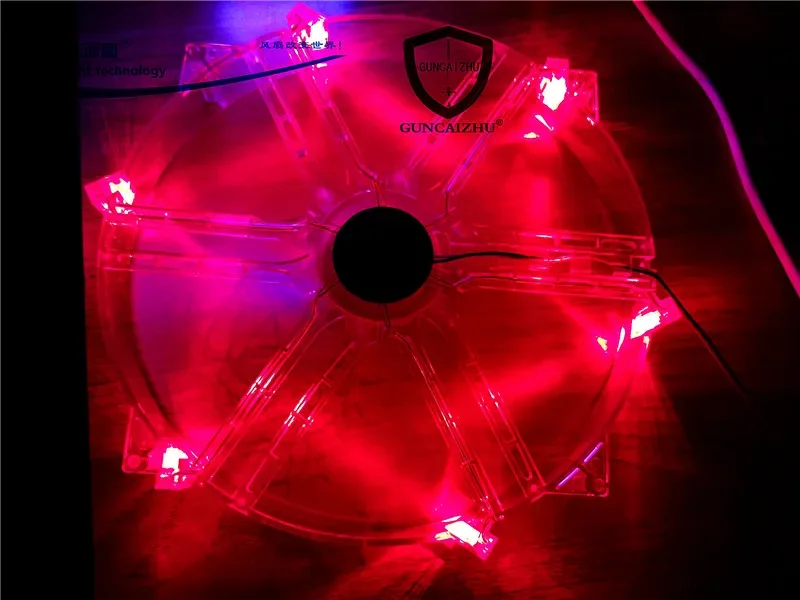New Mute 22cm Large Size LED Luminous Transparent 12V round 220 * 30mm Chassis Cabinet Cooling Fan
