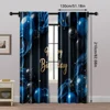 2pcs, Popular Curtains 2D print Happy Birthday Blue & Black Fabric (without rod) Decorations Clearance Perfect for Kitchen 5