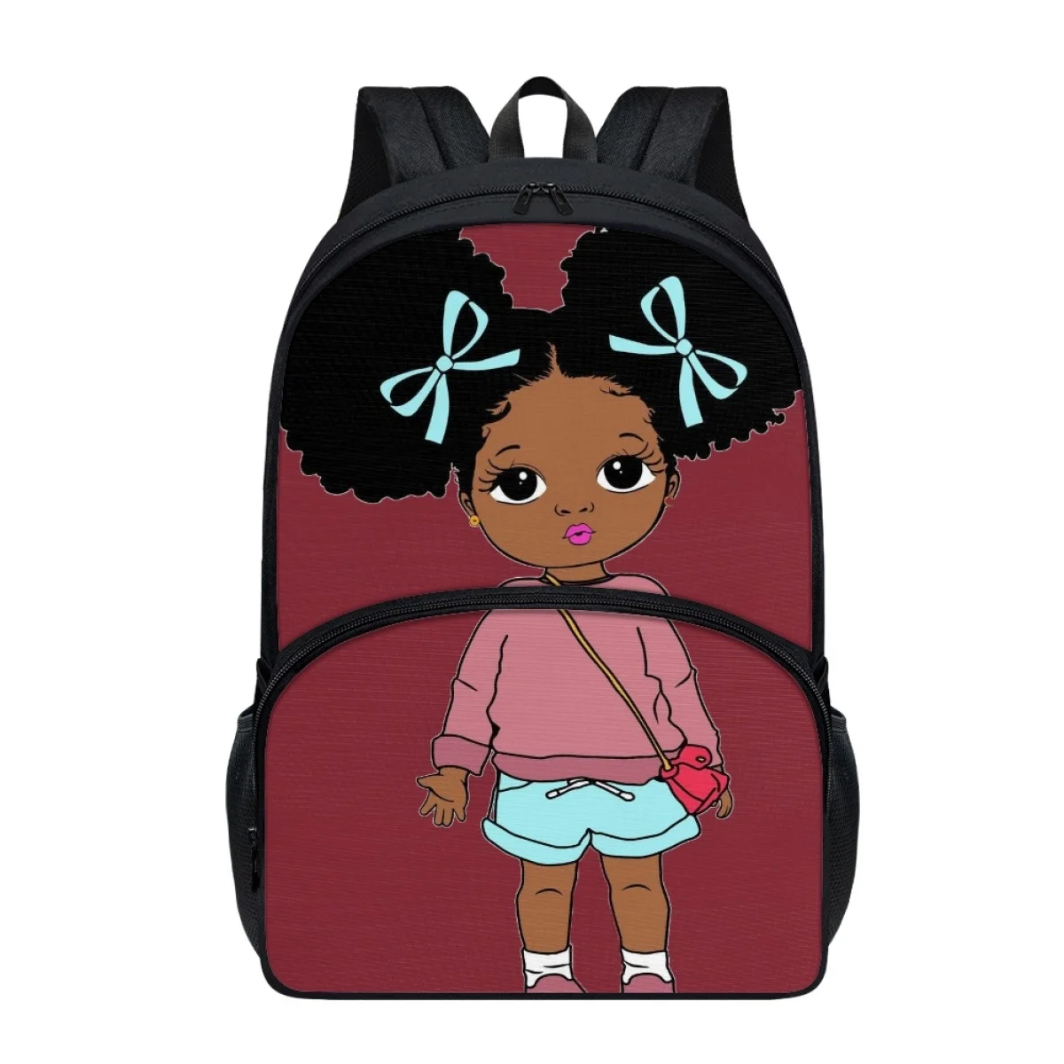 

FORUDESIGNS Multi Pocket Student School Backpacks Stylish Lightweight Multifunctional Bookbags Black Art Girl School Bags