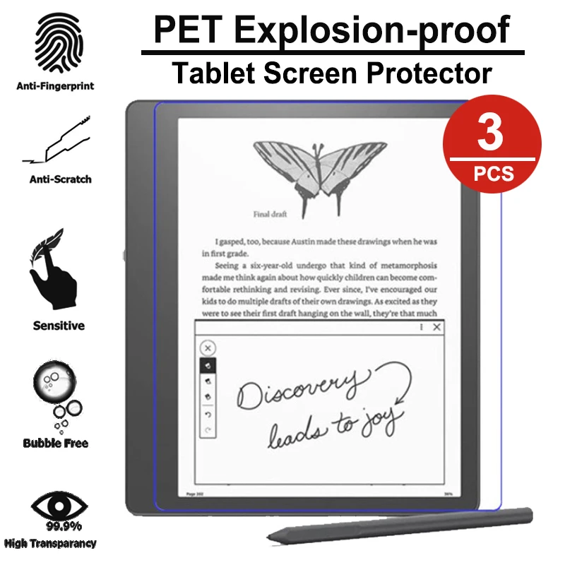 para Kindle Scribe 2023 10.2 Polegadas Leitor de Protetor de Tela Filme hd Claro Pet à Prova de Explosão Película Protetora Não Vidro Peças