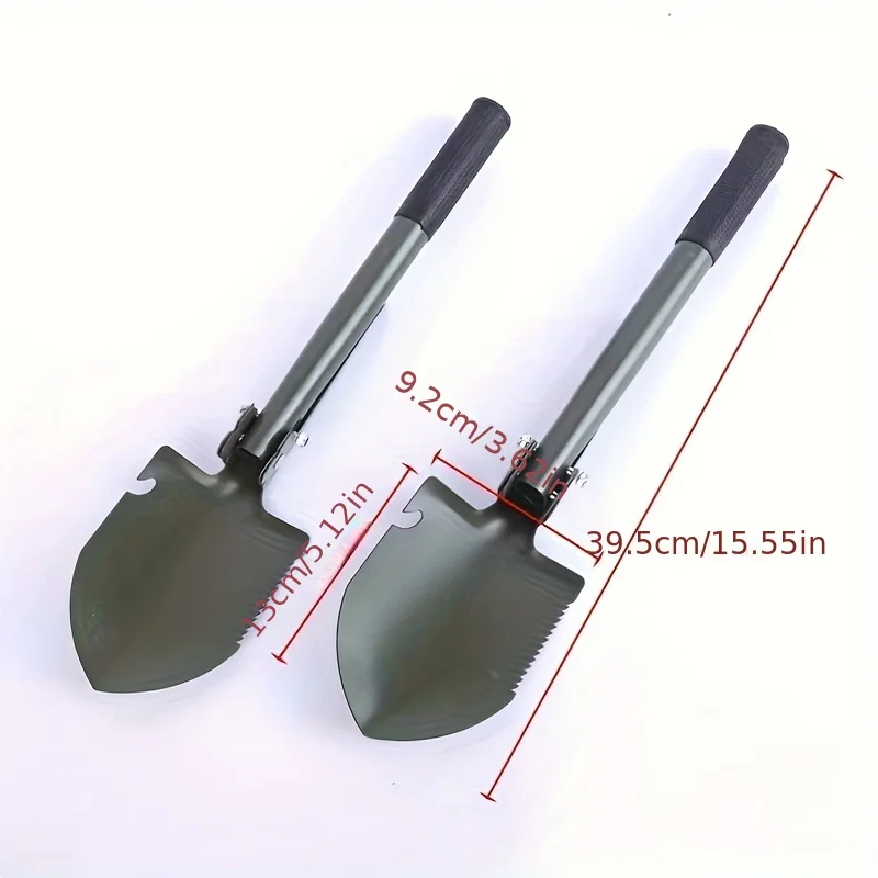 Camping Shovel Versatile Folding Metal Tool Durable Space-Saving for Outdoor Gardening & Emergency