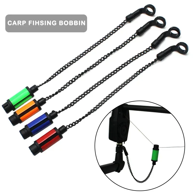

1Box Carp Fishing Swinger Bobbins Fishing Alarms Bite Indicator Carp Feeder Tackle Metal Chain 4 Color Bite Alarm Fishing Tools