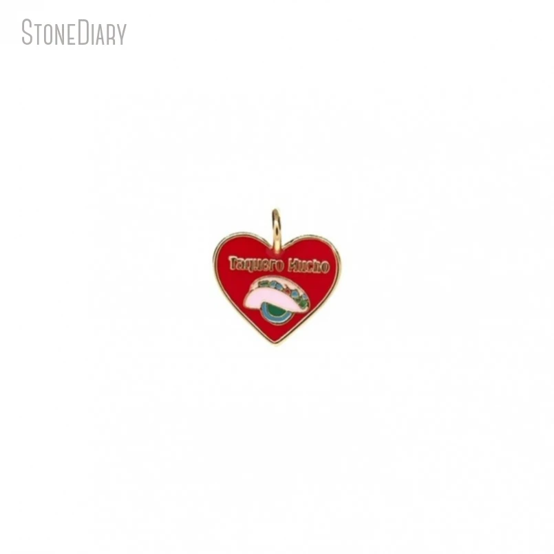 

5 шт., медные Подвески в форме сердца, красного и золотого цвета