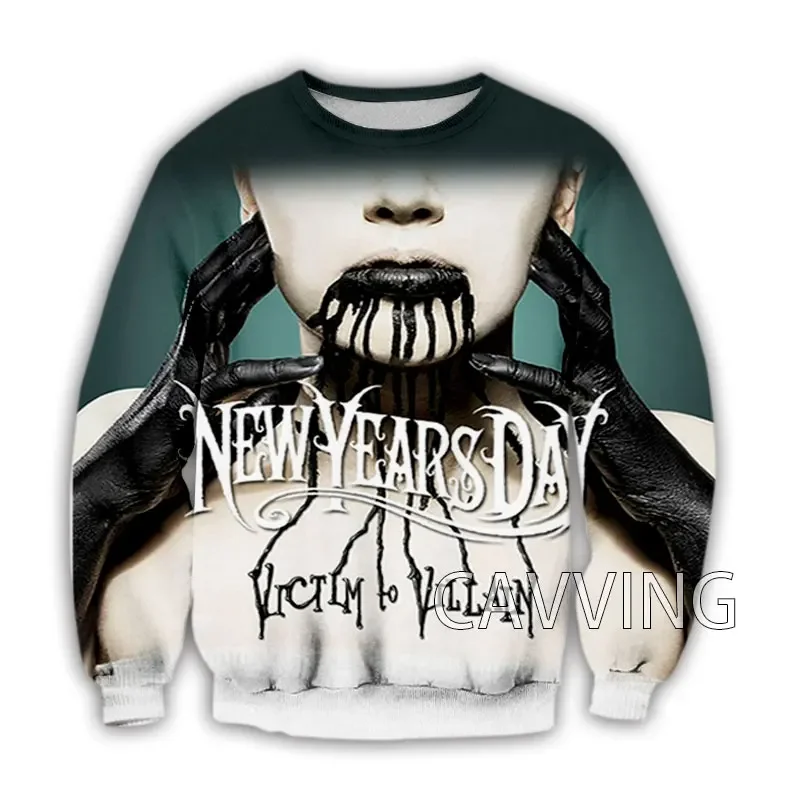 

New Fashion Women/Men's 3D Print New Years Day Band Crewneck Sweatshirts Harajuku Styles Tops Long Sleeve Sweatshirts