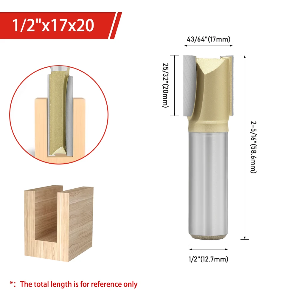 AURWOF 1 Stück 6 mm 1/4 1/2 Schaft Gerader Fräser Holzbearbeitungswerkzeuge Holzfräser für CNC-Trimmung H060020 – Detail 35