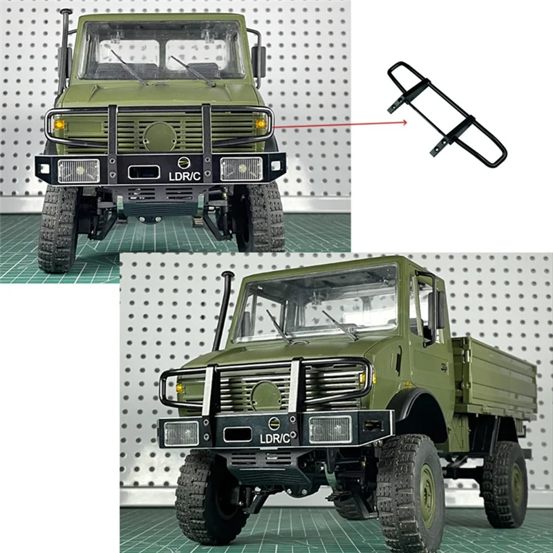 ABKQ-LD-P06 LDRC LD-P06 LD P06 Unimog 1/12 RC 트럭 자동차 업그레이드 부품 액세서리 용 금속 앞 범퍼