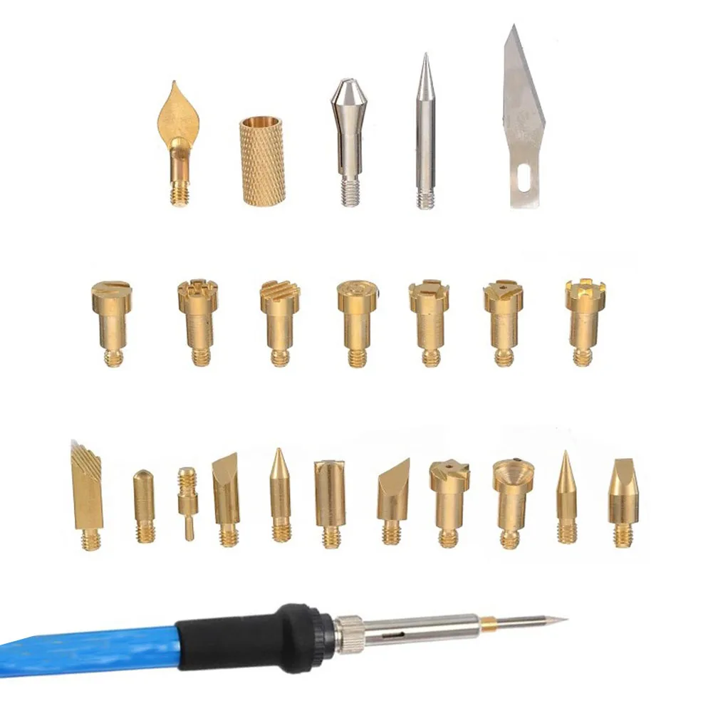 Electric Soldering Iron Tips Head Wood Burning Pen 23pcs Set for  Personalized Engravings on Various Materials - AliExpress