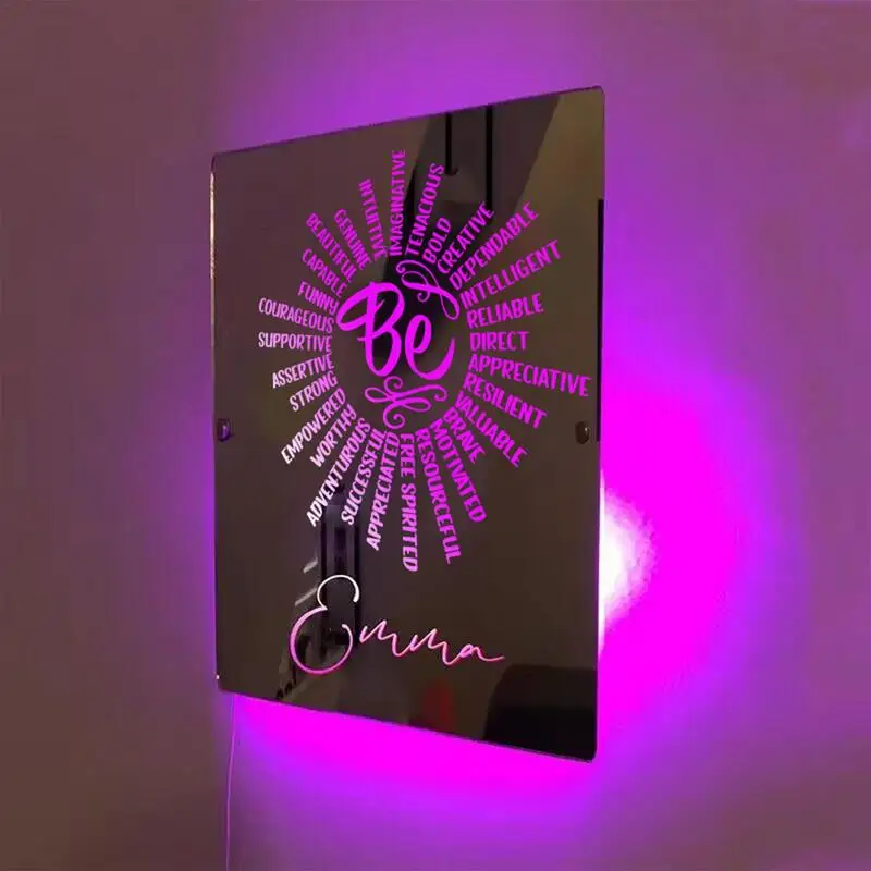 

Affirmation Mirror LED Light Up Affirmation Mirror Shatterproof Affirmation Mirror Bedroom Decor Wall Decor For Mother's Day