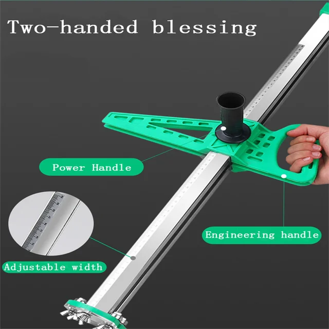 Nuolin Durable Fixing Manual Gypsum Board Cutter Adjustable Hand Push  Drywall Cutting Tool Double Handle with Stainless Steel Ruler