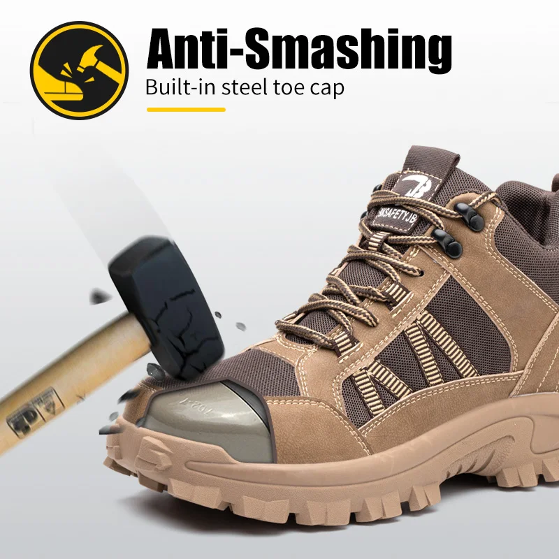 

Work Sneakers Men Indestructible Shoes Work Safety Shoes With Steel Toe Cap Puncture-Proof Male Security Protective Shoes