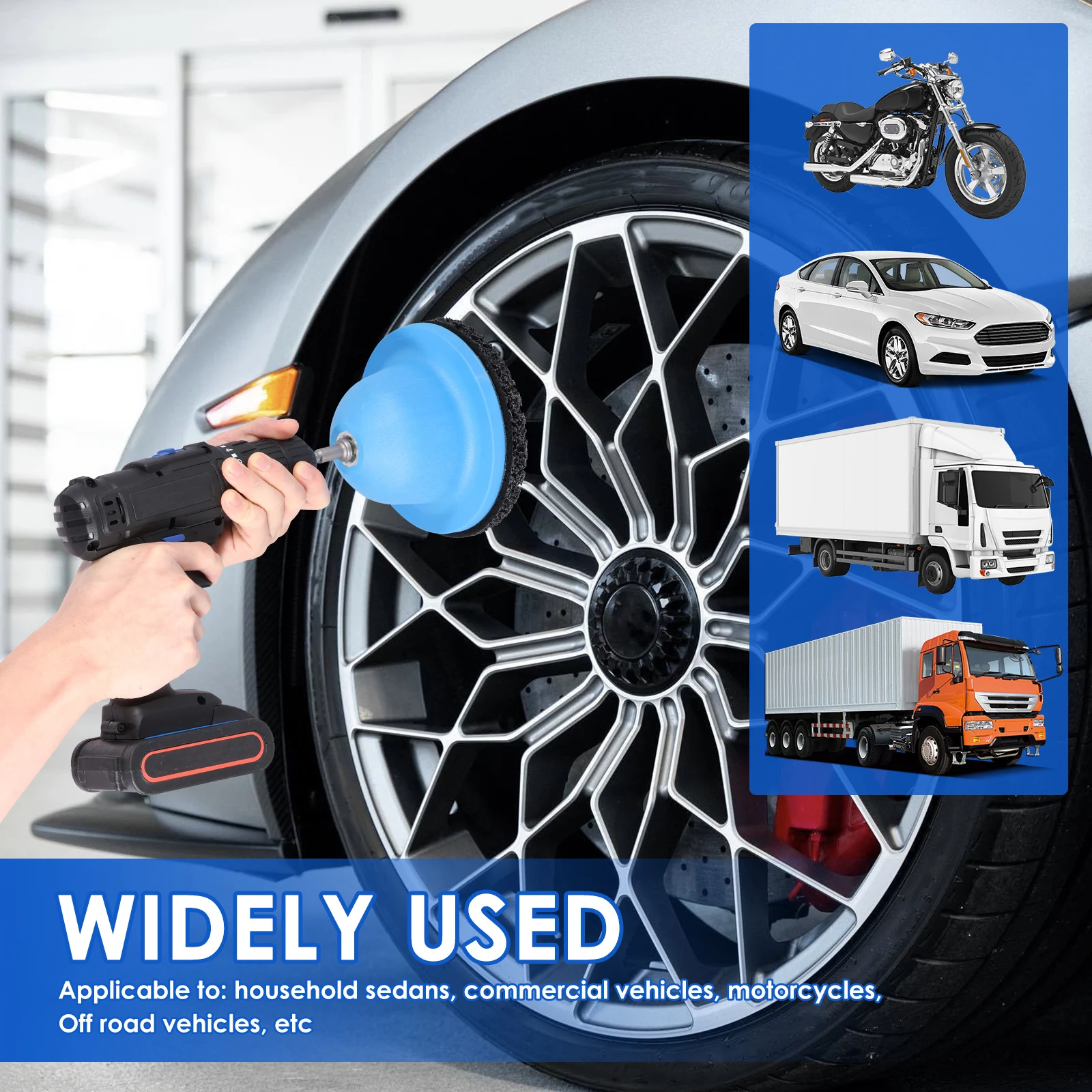 Plastic Wheel Hub Brush Cleaning Tool for Car Truck Motorcycle