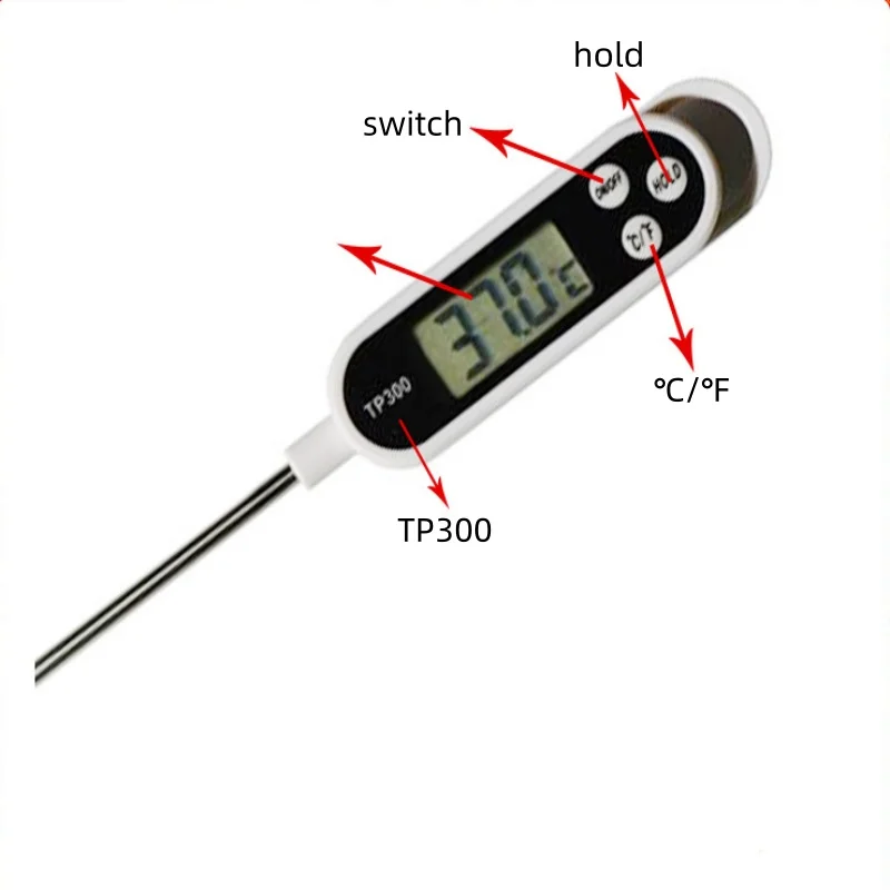 Stainless steel probe cooking food, barbecue stove, water, milk, oil, liquid meat, digital kitchen thermometer kitchen tools 6