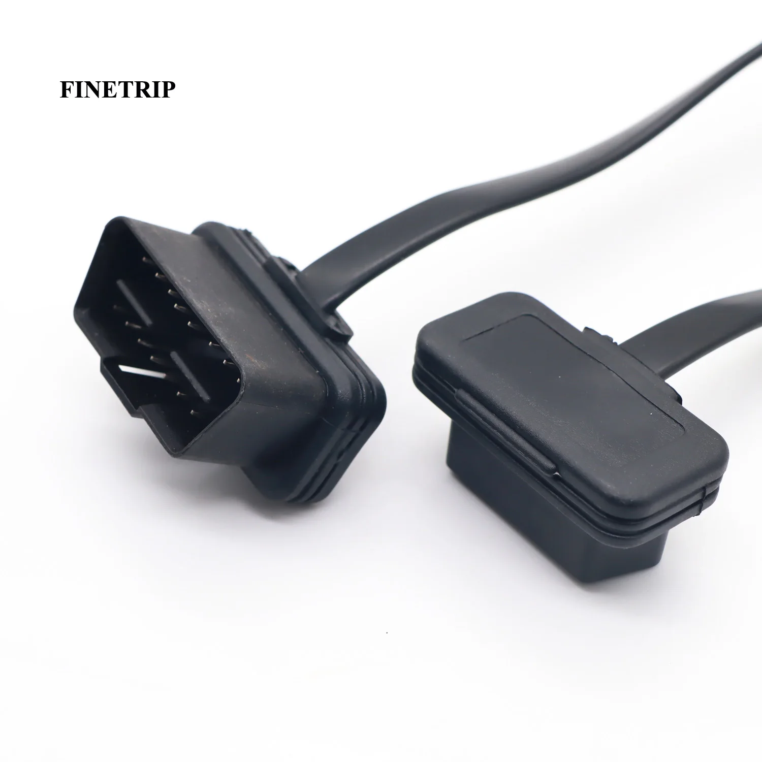 30cm/60cm/1m Flat+Thin ELM327 Male To Female Elbow Car Connector Adapter 16 Pin OBD2 Extension Cable