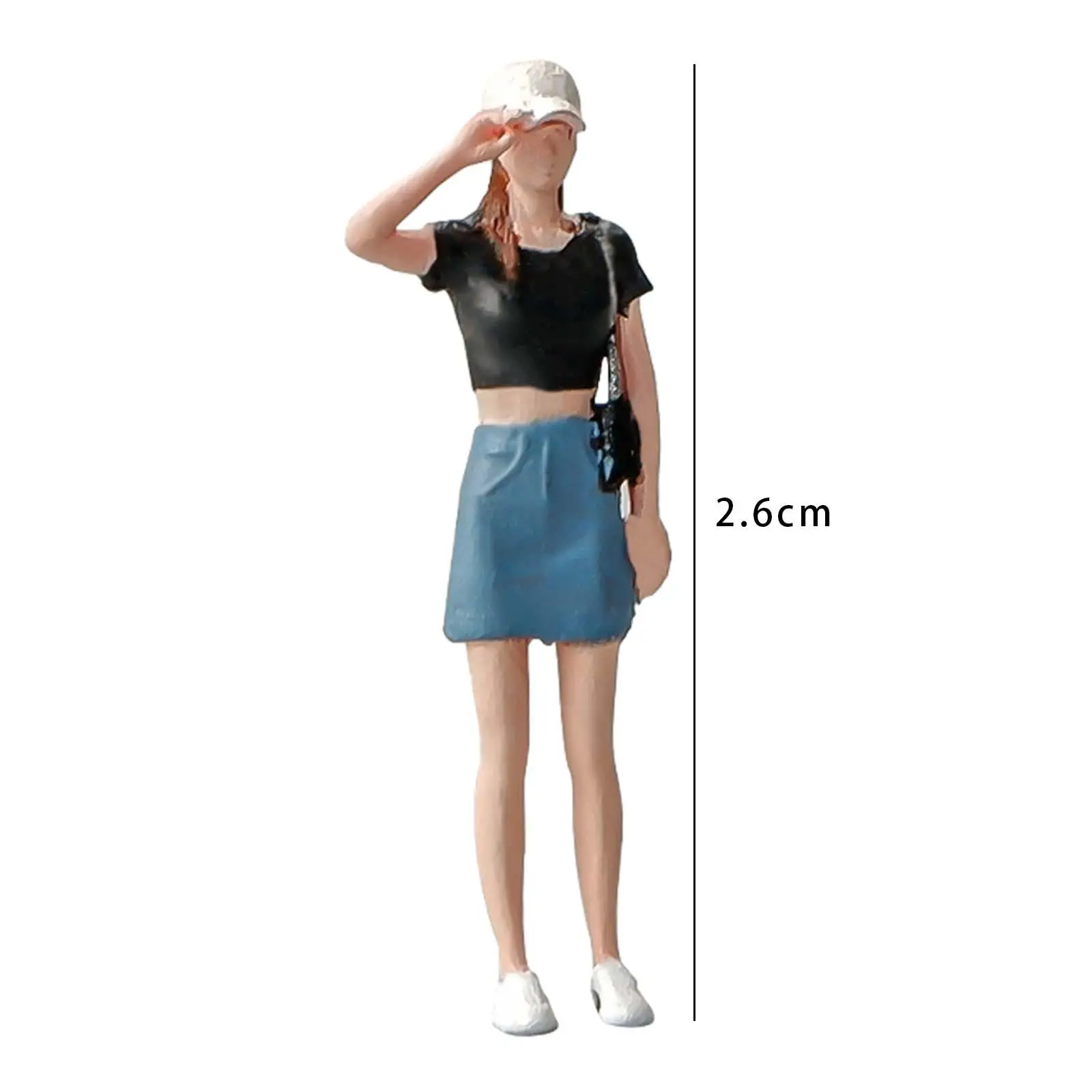 1:64 Model Figure Character Pose Scene Woman Figurine Model Mini Doll for Photography Railways Building Kits Sand Table Layout