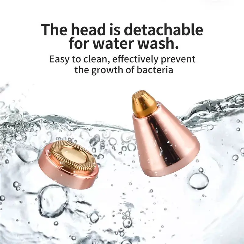 2 In1 Rechargeable Facial Hair Removal and Eyebrow Shaver - Face Lips Body Painless Facial Razor with Built-in LED Light USB