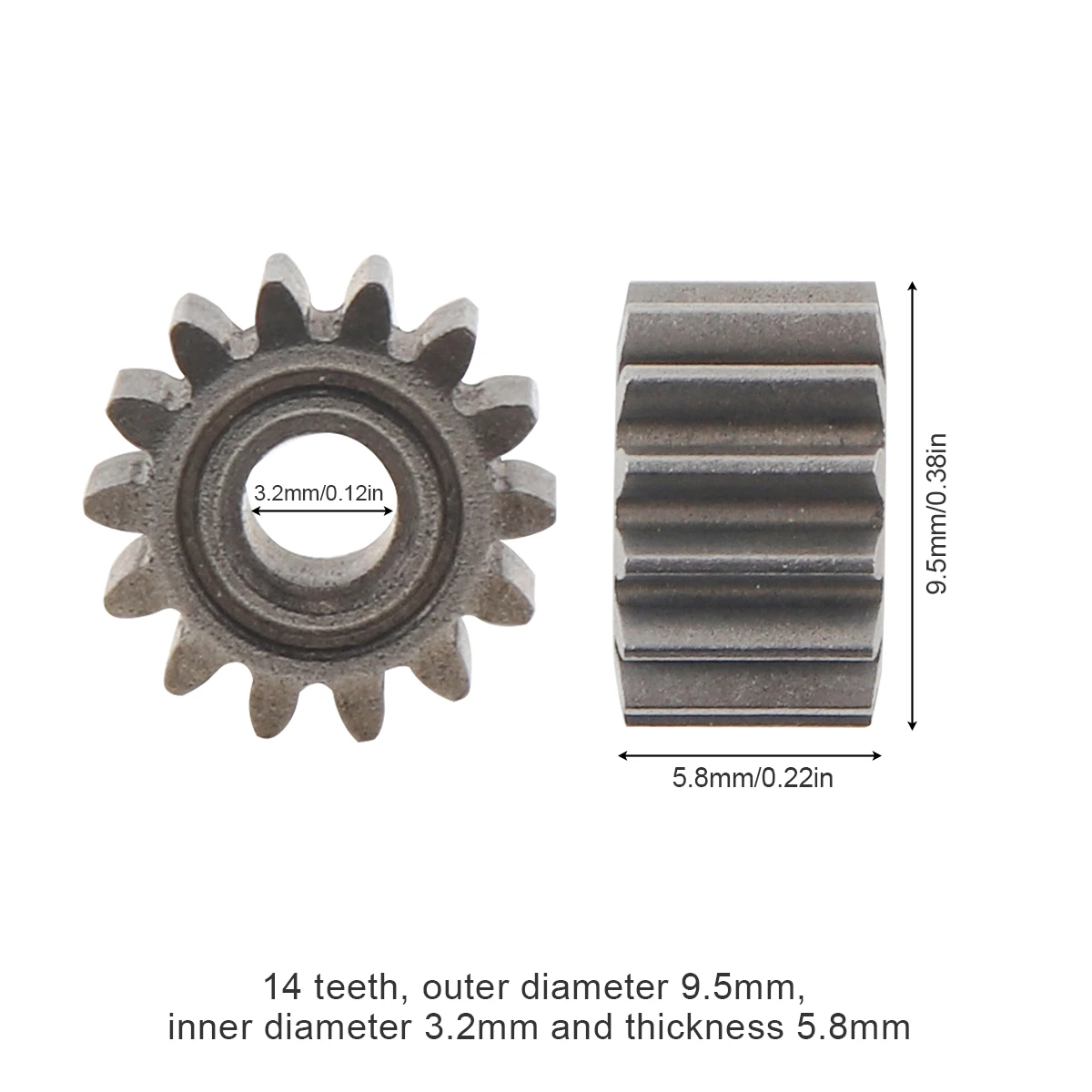 S19bbdb56a0654c38914c626ef688b661S 14 zębów 8.2mm / 9.5mm średnica wymienne przekładnie silnikowe do silnika RS550 10.8V / 12V / 14.4V / 16.8V / 18V / 21V DC