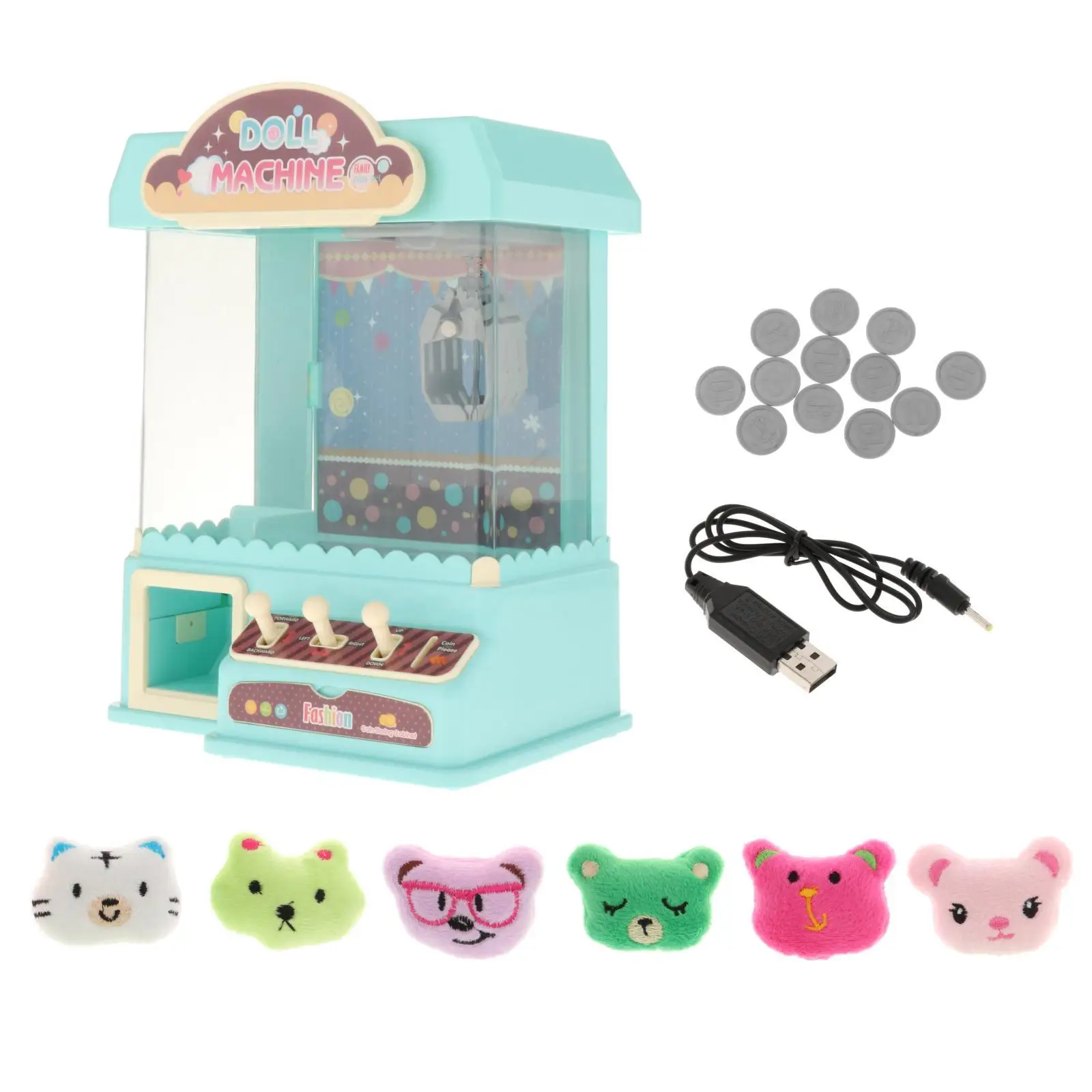 Claw Machine with 6 Dolls Girl Grab Doll Clip Dollhouse Gifts Mini Arcade 5