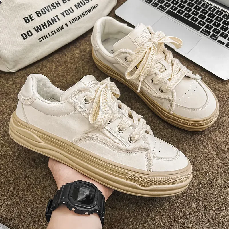 

Sneakers men Trends New Designer Fashion White Canvas Sneakers Female Breathable Lace-up Casual Platform Shoes