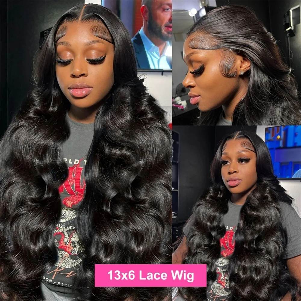 Perruque Lace Frontal Wig Body Wave naturelle, cheveux naturels transparents, sans colle, 13×4, 13×6, 40 pouces, 5×5, 5×5, vente
