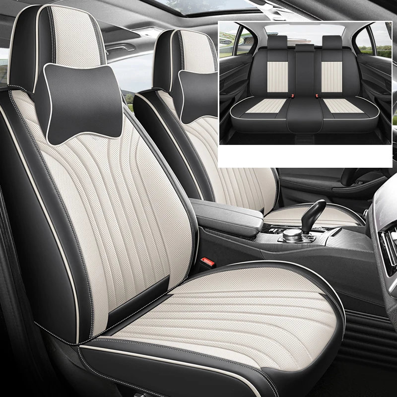 thumbnail image 1 of Juego completo de fundas de asiento de coche de cuero napa de lujo para Honda Civic 2015 Renault Koleos Astra G Tugella Jetta MK6 Accesorios interiores, 1 of 5