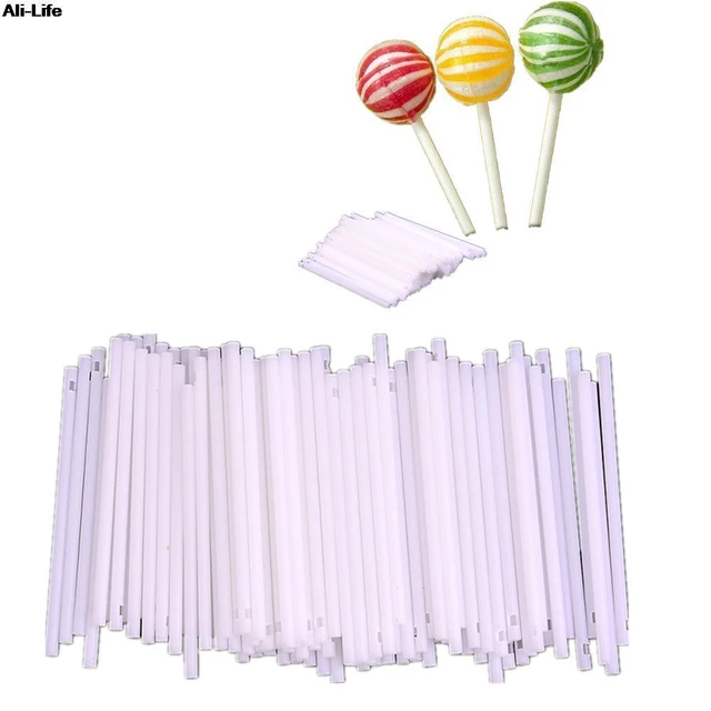 Goldbaking 100pcs Paper Lollipop Sucker Sticks for Cake Pops Candy