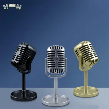 클래식 레트로 다이나믹 보컬 마이크, 빈티지 스타일 마이크, 범용 스탠드 모델, 시뮬레이션 마이크, 실제 마이크 아님