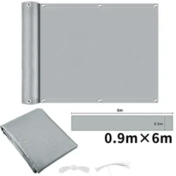 Waterproof UV - Protected Privacy Fence Screen with Grommets (Light Grey 90x600CM)
