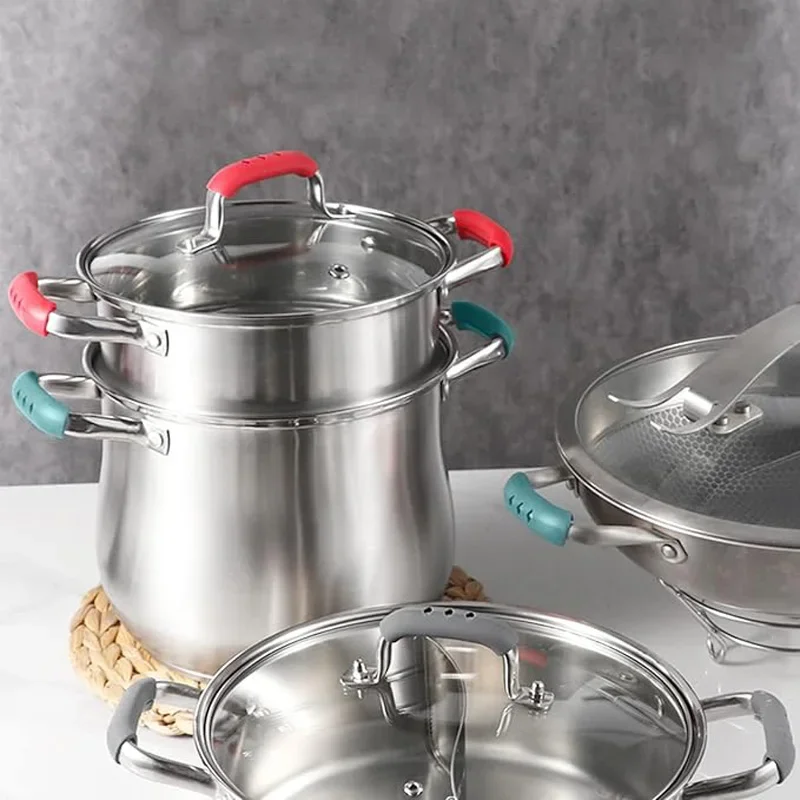 6Pcs Silicone Heat Insulation Pot Handle Non-slip Pot Handle Cover High Temperature and Wear Resistance Handle Kitchen Gadgets