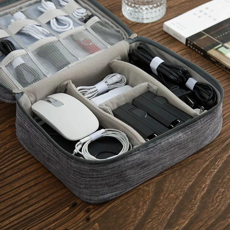 

Travel Accessories Power Bank Mobile Phone Sorting Pouch Digital Bags Hard Disk Case Bag Zip Items Solid Packing Organizers Geas