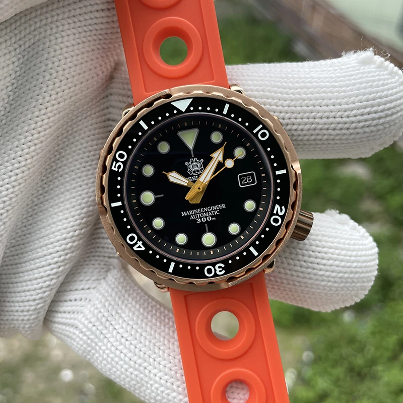 

STEELDIVE Mens Diving Watches Bronze Military Automatic Mechanical Wristwatch Sport 300M Waterproof C3 Luminous Sapphire NH35