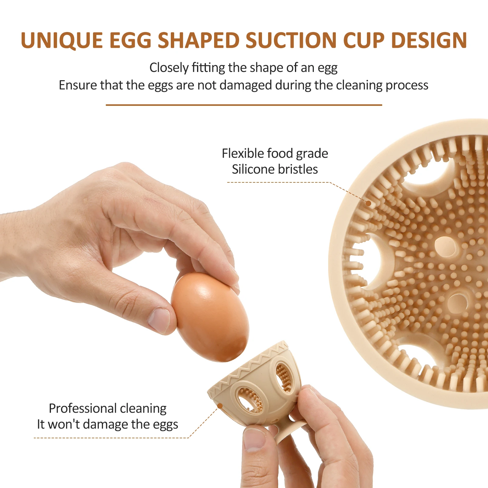 4 Pcs Silicone Egg Brush Cleaner Professional Egg Rotating Washer Scrubber with Suction Cup Portable Kitchen Egg Cleaning Tool