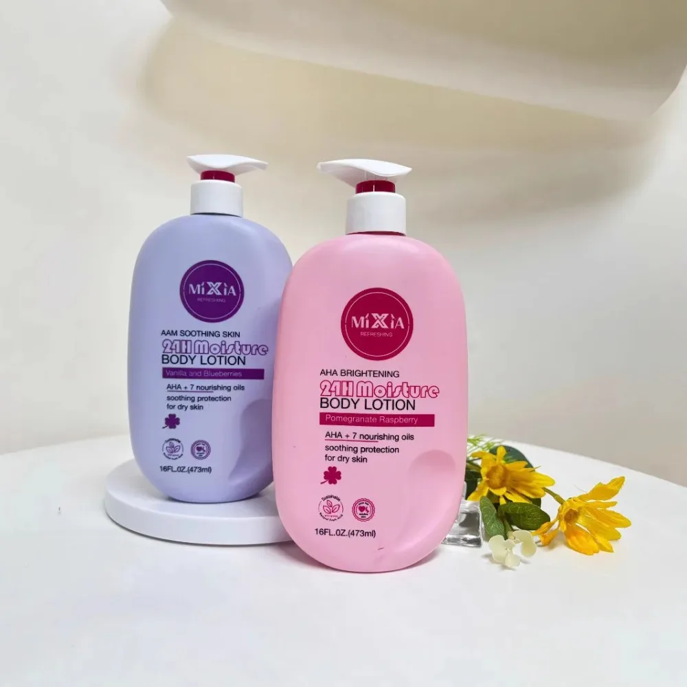 Lotion pour le corps au grenade vanille 24 heures d'humidité profonde légère et non grasse AHA produit de soin éclaircissant pour la peau 473 ml 1