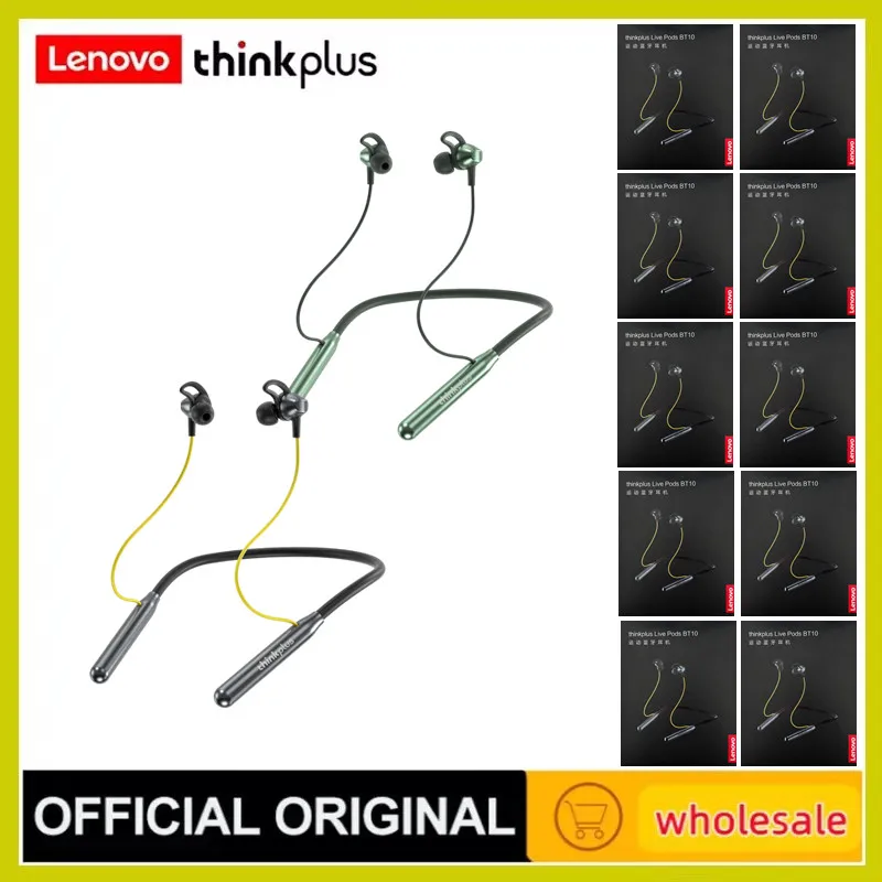 

Lenovo BT10 5PCS/10PCS Dual In Ear Hanging Neck Wireless Bluetooth Earphones Waterproof High Fidelity Sports Earphones