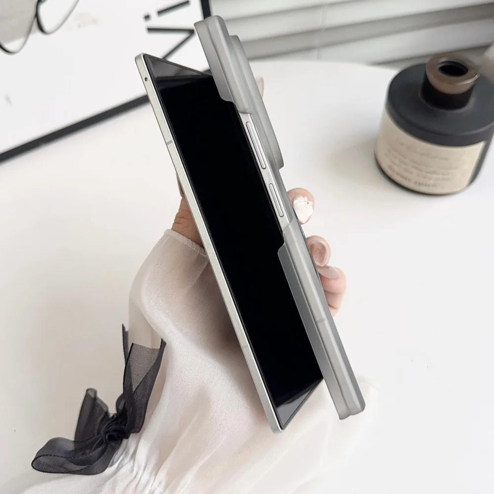 360 Rotating Clear Magnetic Case with Ring Stand and Hard Acrylic Matte Cover