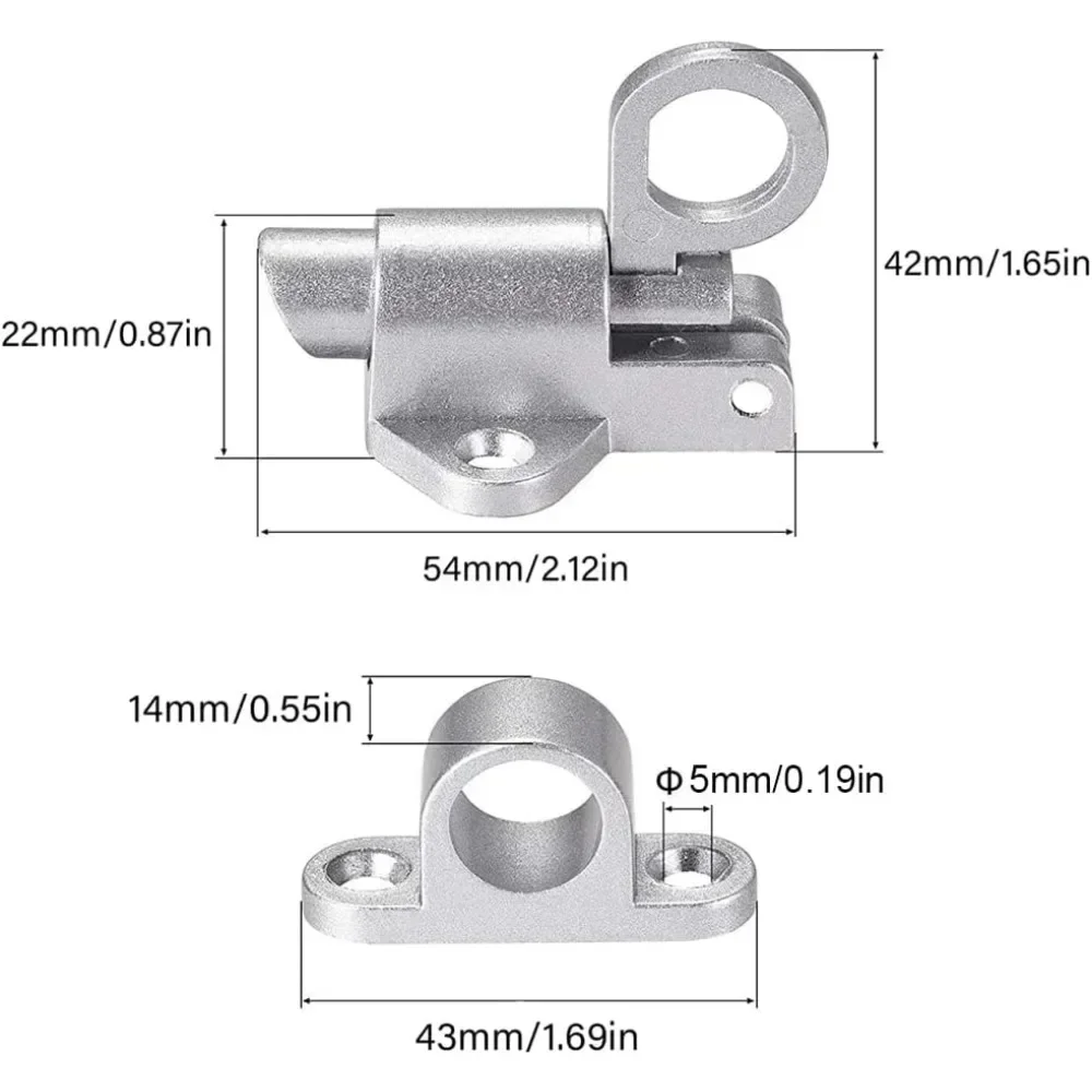 Door Latch 2Pc Spring Automatic Self-closing with Safety Pull Ring