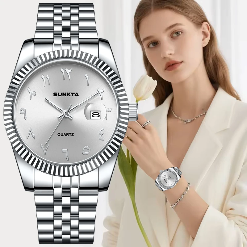 SUNKTA New Women's Bracelet Watch Simple Fashion Waterproof Luminous Wrist Watches For Women Outdoor Sports Quartz Watch Femme