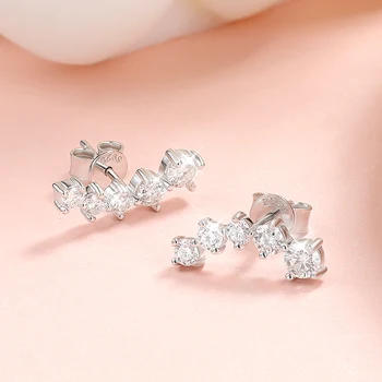 Smyoue 1.16cttw Gradient Gem Full Moissanite Stud Earrings for Women Sparkling Party Jewelry Earrings 925 Sterling Silver GRA 1