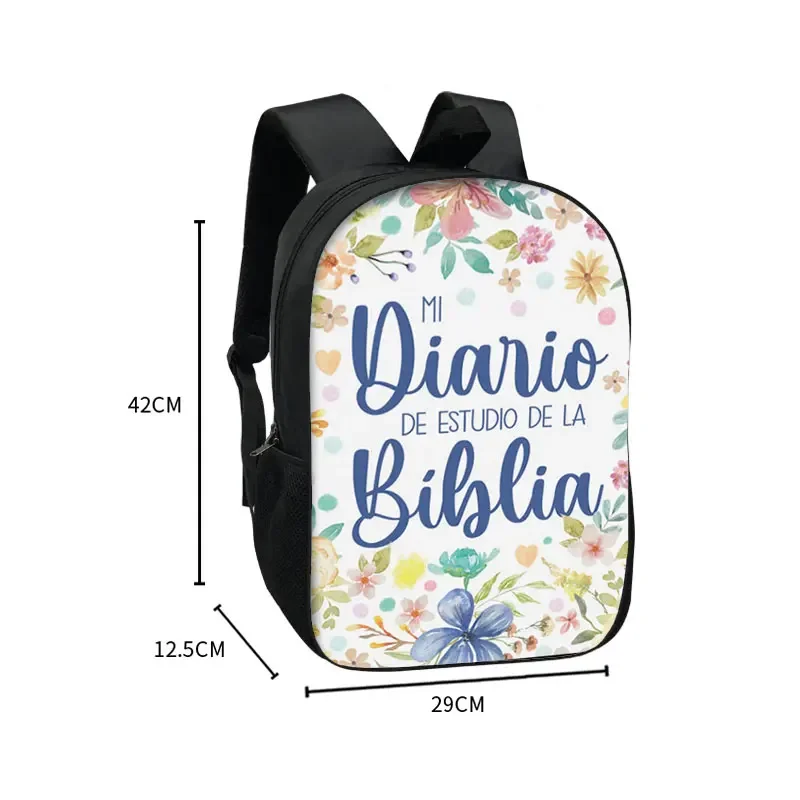 Bible Verse in Spanish Backpack Christian Gift Dios Es Amor School Bags Dios Todo Es Posible Laptop Backpacks Rucksack Book Bag 2