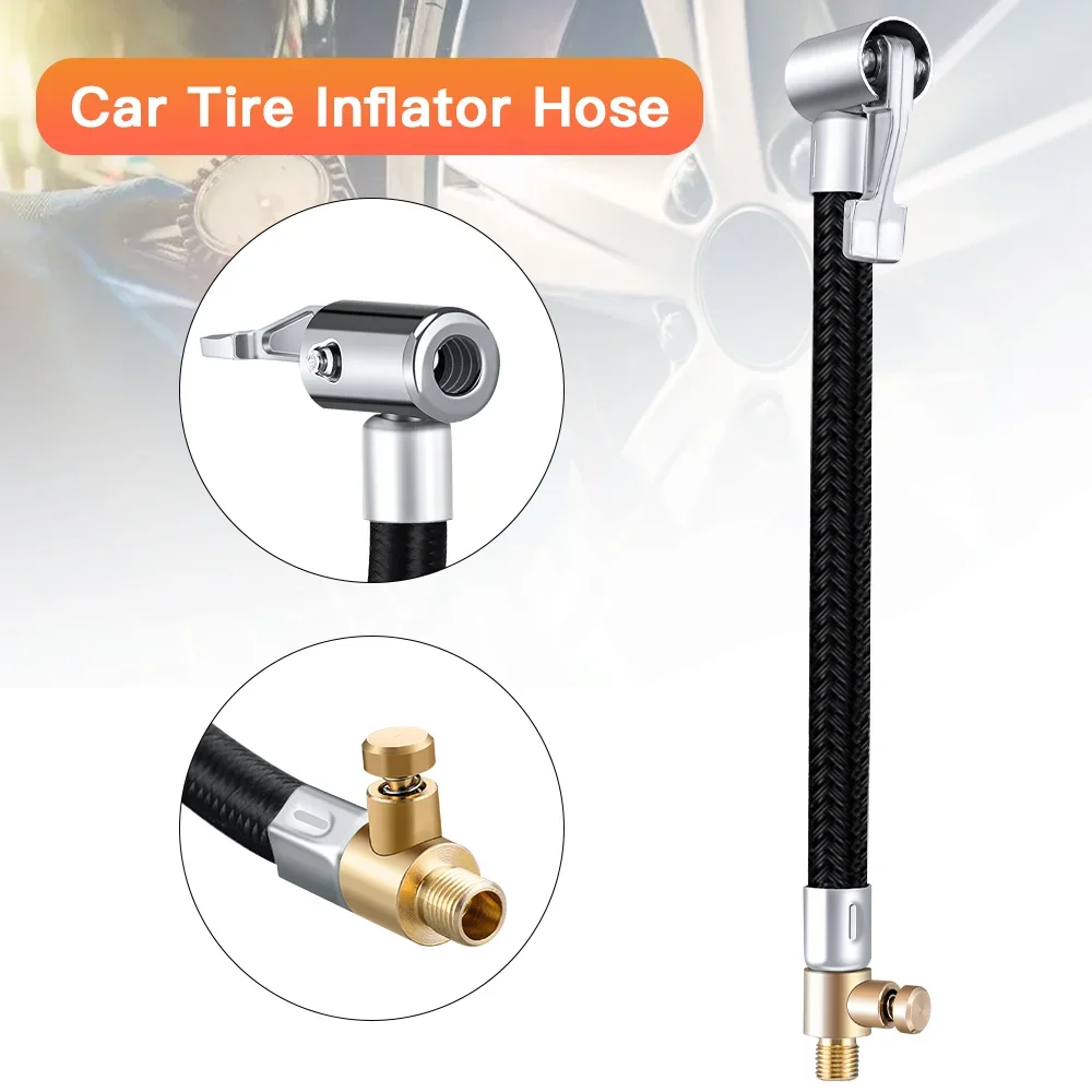 Tire Repair Kit Car Tyre Inflator Hose Air Chuck Deflated Tyre Hand Air Pump Extension Tube Hose Tube Pump Adapter Tire Repair Tools