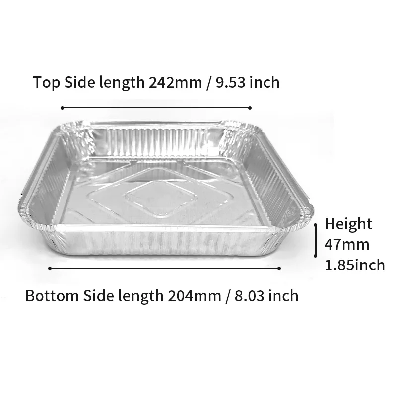9x9in Aluminum Foil Pans with Lids-Square Disposable Baking Trays & Food Containers for Cakes, Baking, Storage