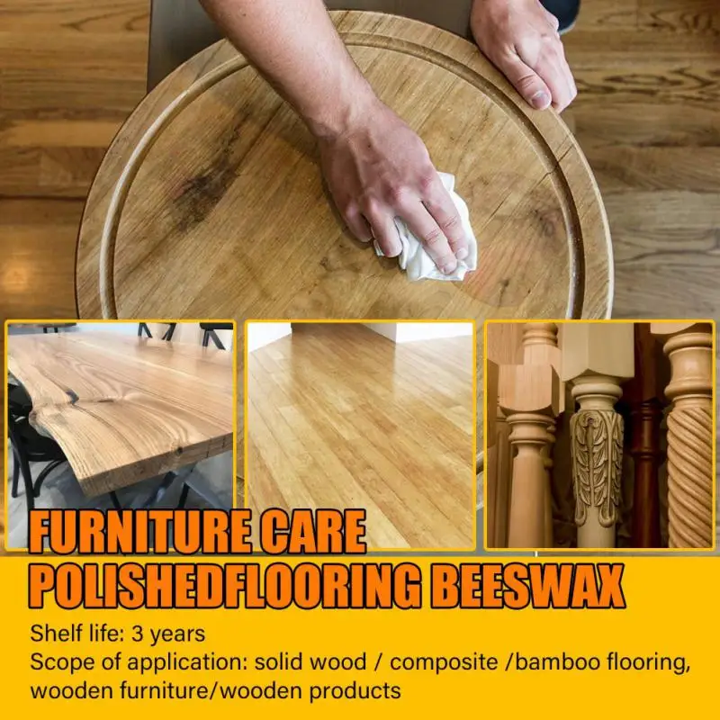 80g Natural Beeswax Wood Polish Wooden Furniture Polishing Care