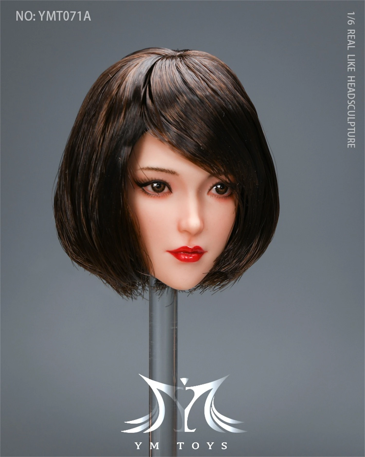 

"1/6 Scale Head Carving YMTOYS YMT071 Asian Female Soldier Star Model PVC Plant Hair Collection 12Inch Action Figure Body Doll D