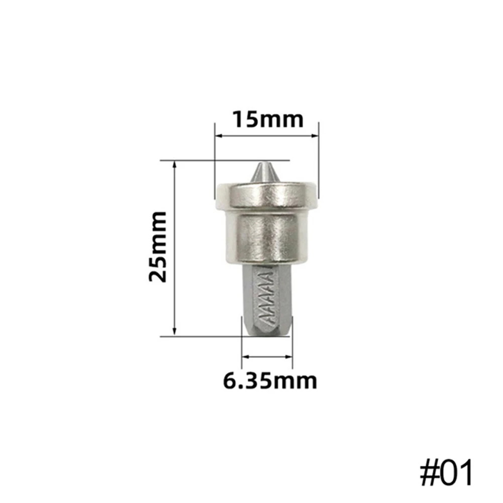 

25/50mm Magnetic Positioning Screwdriver Bit Head 1/4inch Woodworking Screw Hex Shank Drywall Dimpler Bits Drilling Bits Tools