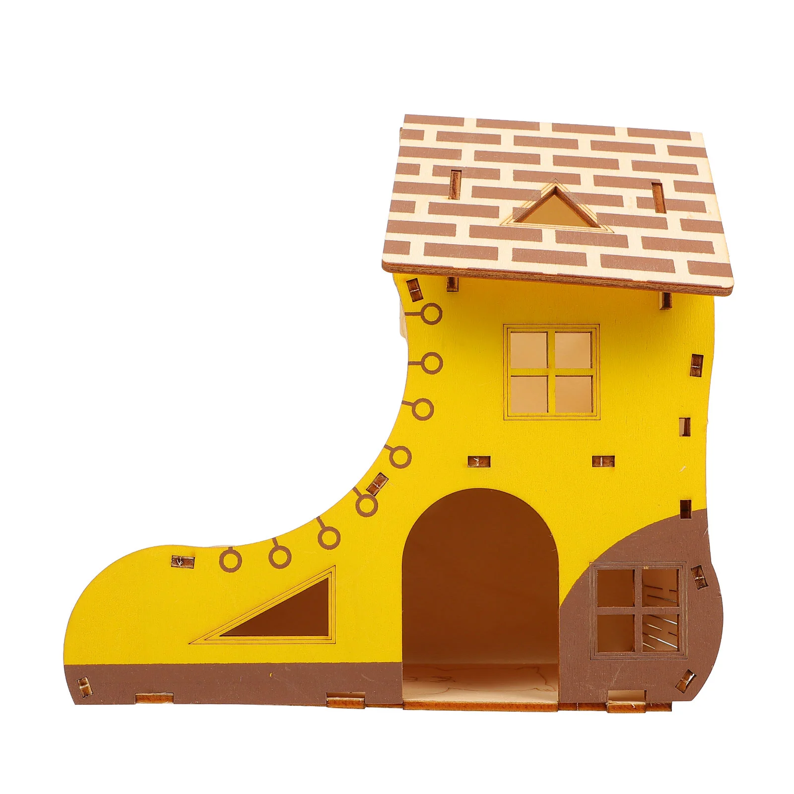 

Hamster Wooden Playground Hamster Climbing Platform Small Activity Toys Small Hut Cabin Hideout for Mouse Gerbil Rat Chinchilla