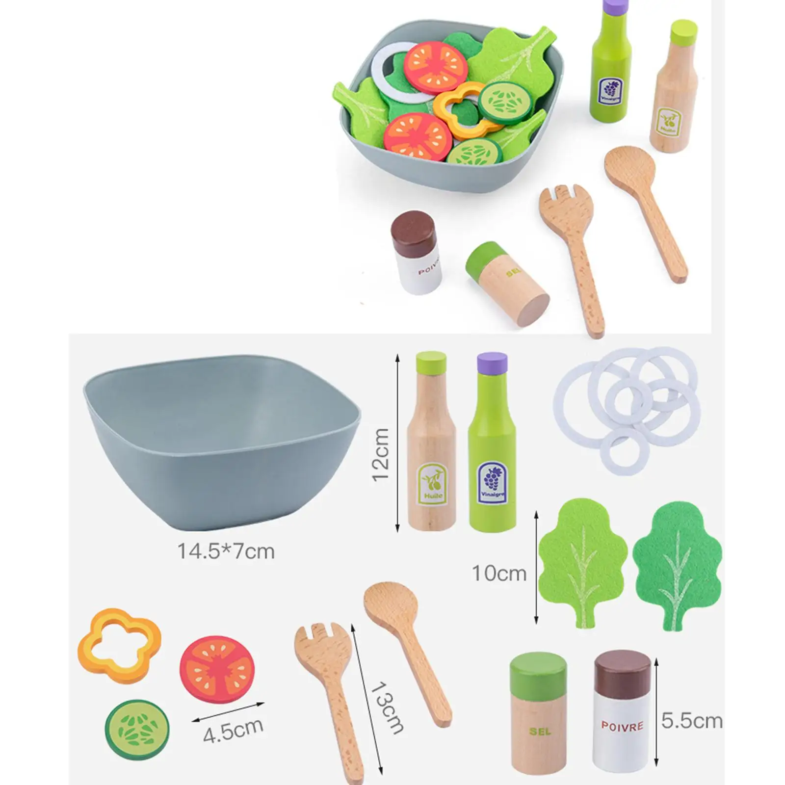 Pretend Play Kitchen Fruit Vegetables Salad Toys Children Montessori Gift
