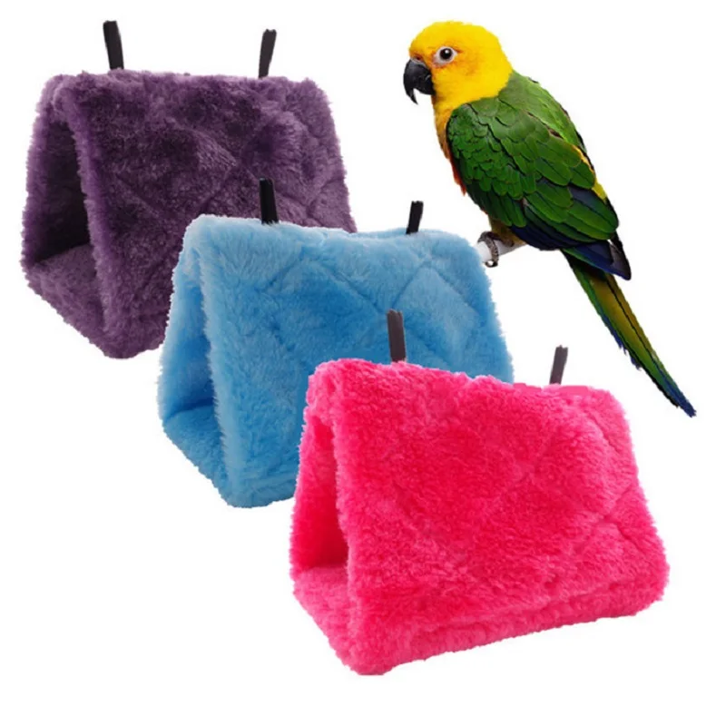 Triangular Bird's Nest Hamster Parrot Tent Small Animal House Mynah Starling Ferret Warm Cotton Cage Sleeping Bed Pet Supplies pet sleeping bed bird house bird nest bird sleeping bed