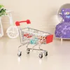 Supermarket Hand Trolley Mini Shopping Cart Desktop Decoration Storage Toy Gift 4