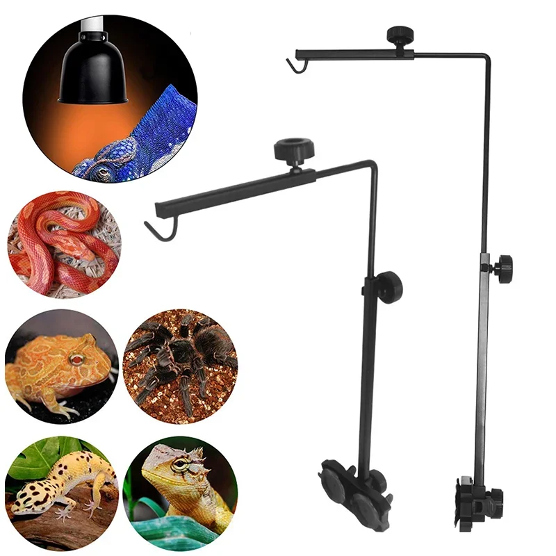 Adjustable Lizard Heat Lamp Stand Reptile Heating Lamp Stand Turtle Basking Light Holder Reptiles Breeding Box Lighting Supplies